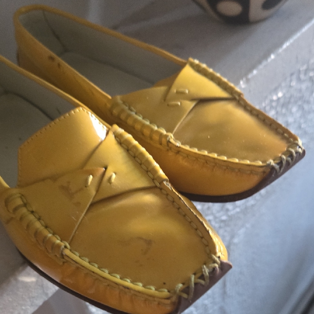 Tod's Bright Yellow Loafers with Stitch Detail
